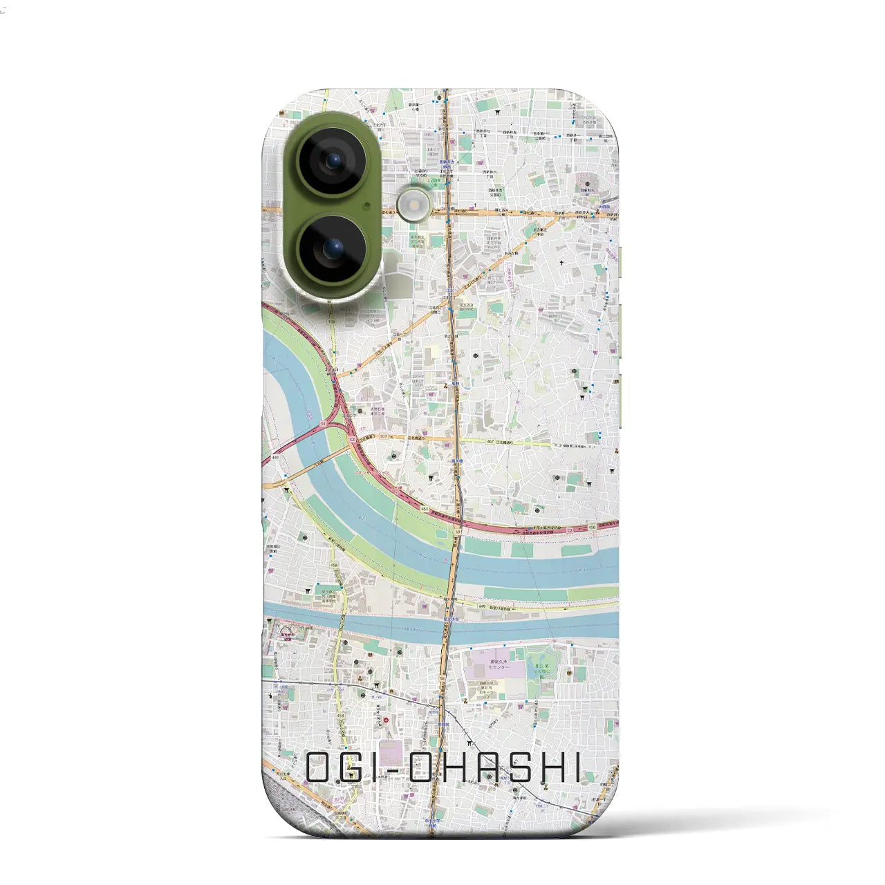 【扇大橋（東京都）】地図柄iPhoneケース（バックカバータイプ）