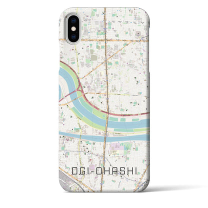 【扇大橋（東京都）】地図柄iPhoneケース（バックカバータイプ）