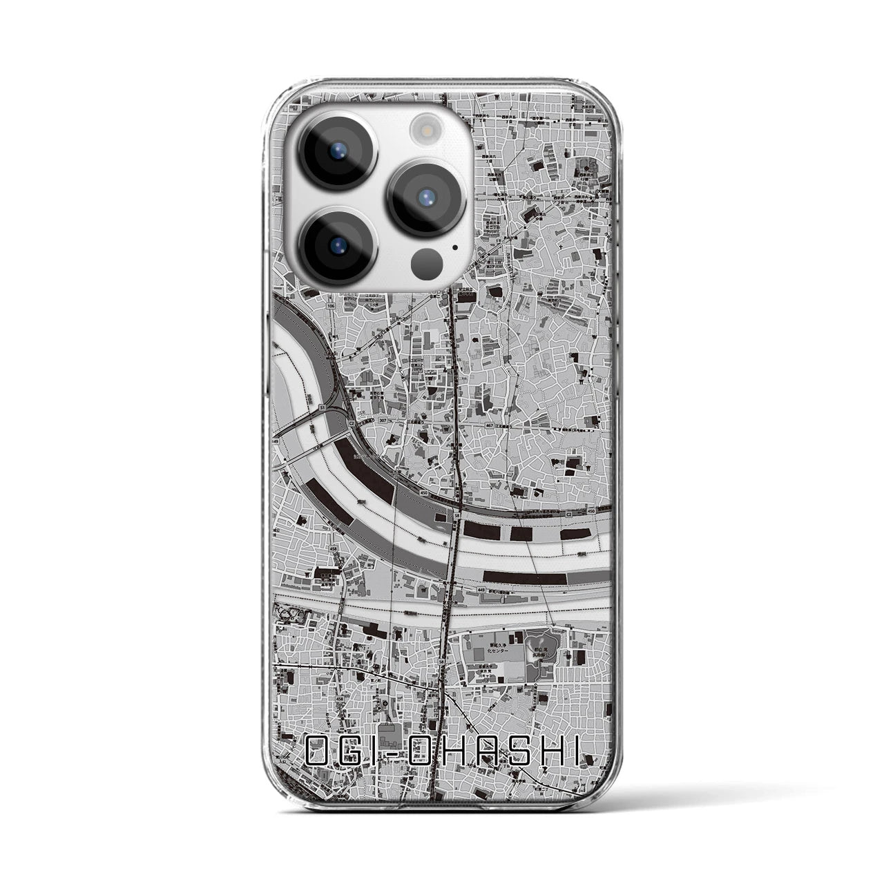 【扇大橋（東京都）】地図柄iPhoneケース（クリアタイプ）