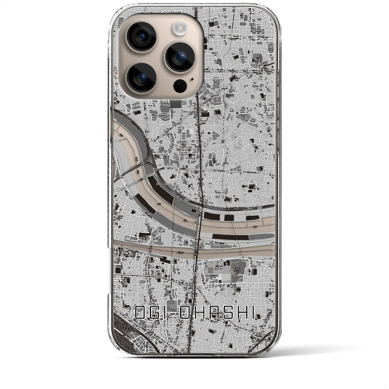 【扇大橋（東京都）】地図柄iPhoneケース（クリアタイプ）