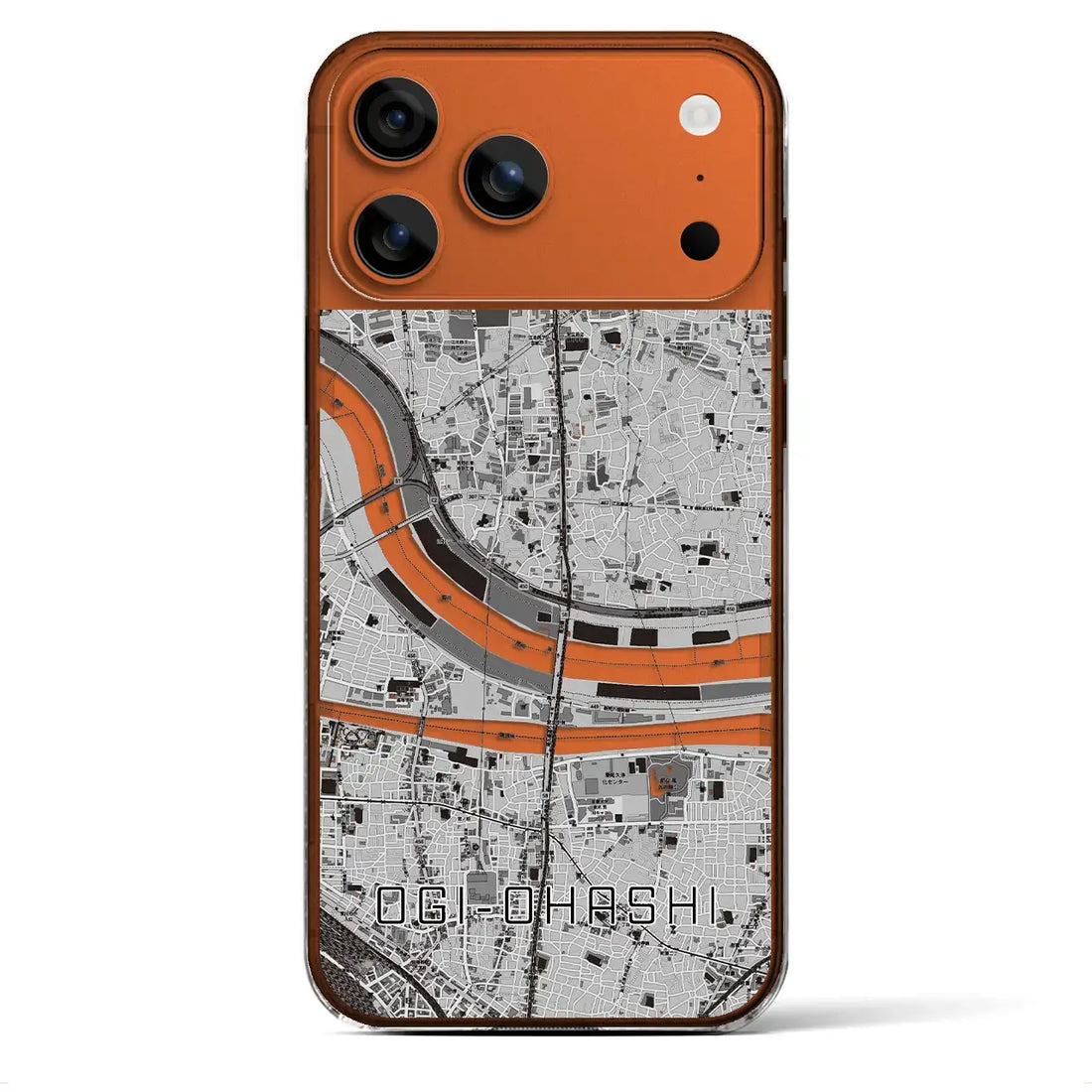 【扇大橋(東京都)】地図柄iPhoneケース(クリアタイプ)