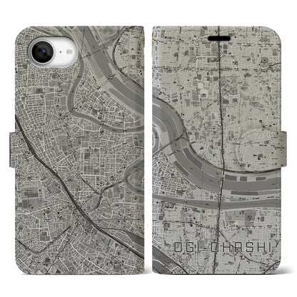 【扇大橋（東京都）】地図柄iPhoneケース（手帳タイプ）