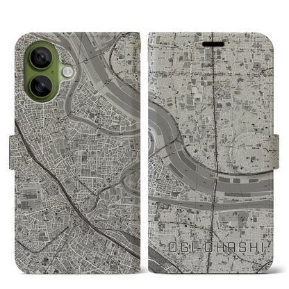 【扇大橋（東京都）】地図柄iPhoneケース（手帳タイプ）