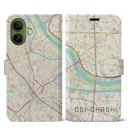 【扇大橋（東京都）】地図柄iPhoneケース（手帳タイプ）