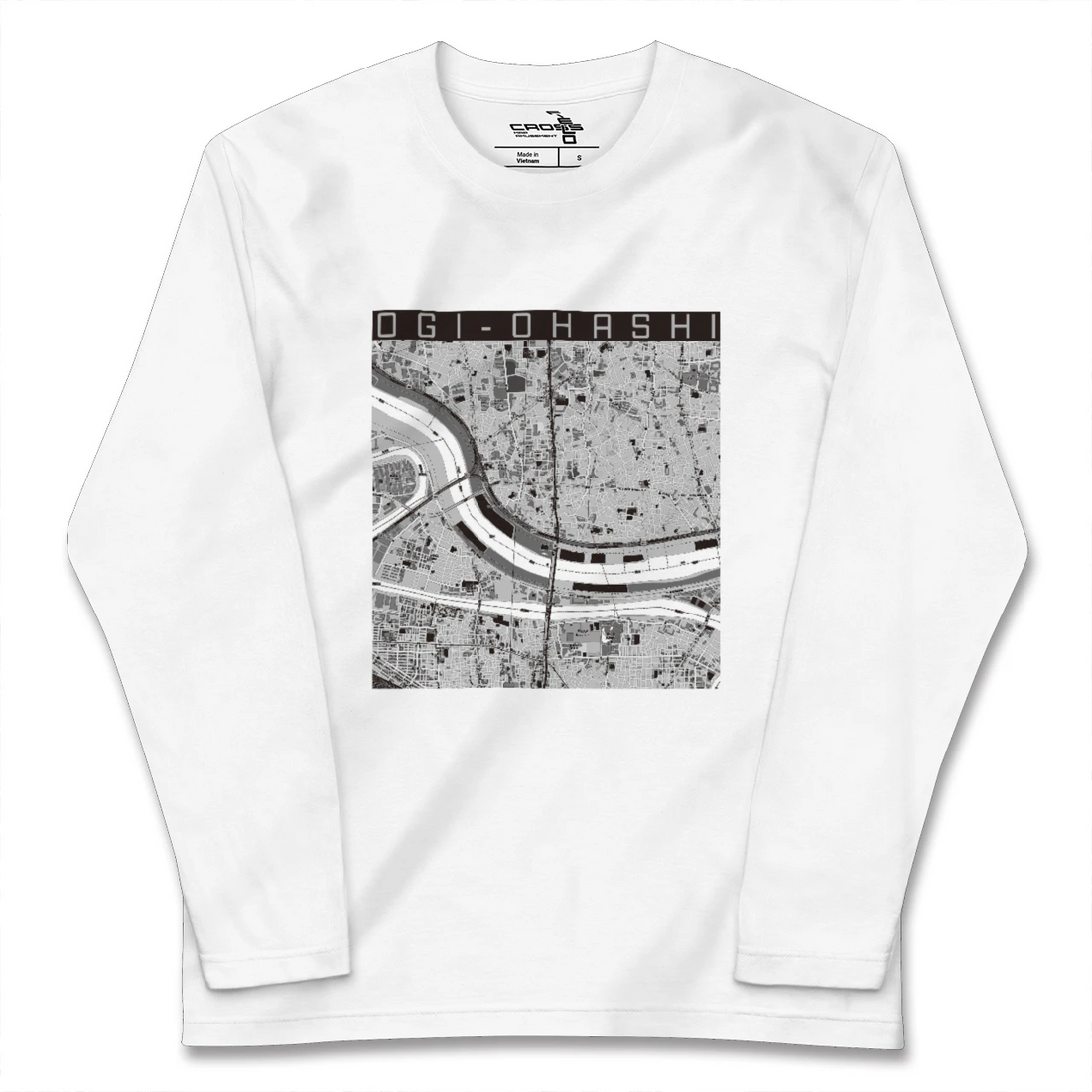 【扇大橋(東京都)】地図柄ロングスリーブTシャツ