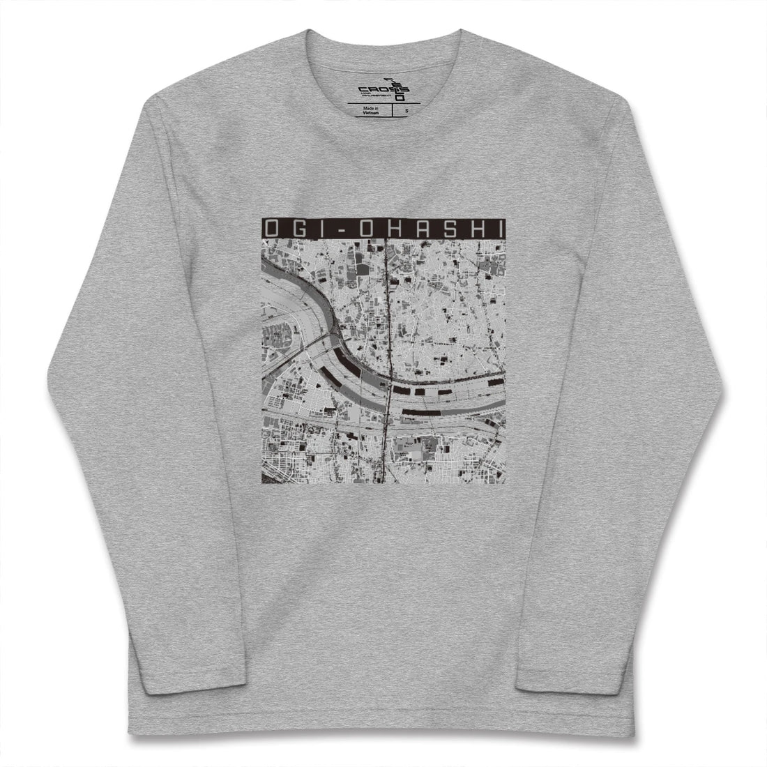 【扇大橋（東京都）】地図柄ロングスリーブTシャツ