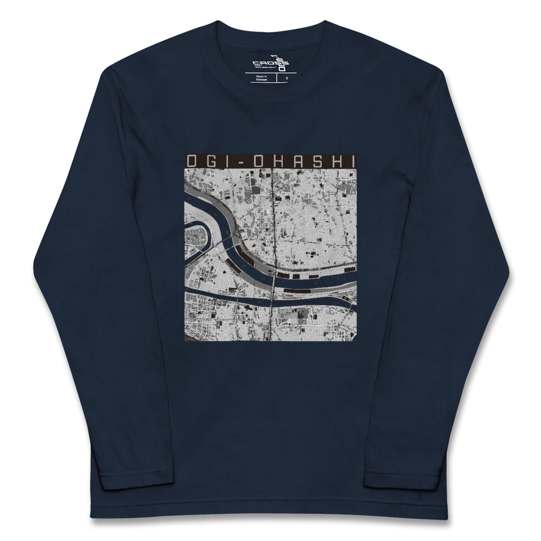 【扇大橋（東京都）】地図柄ロングスリーブTシャツ