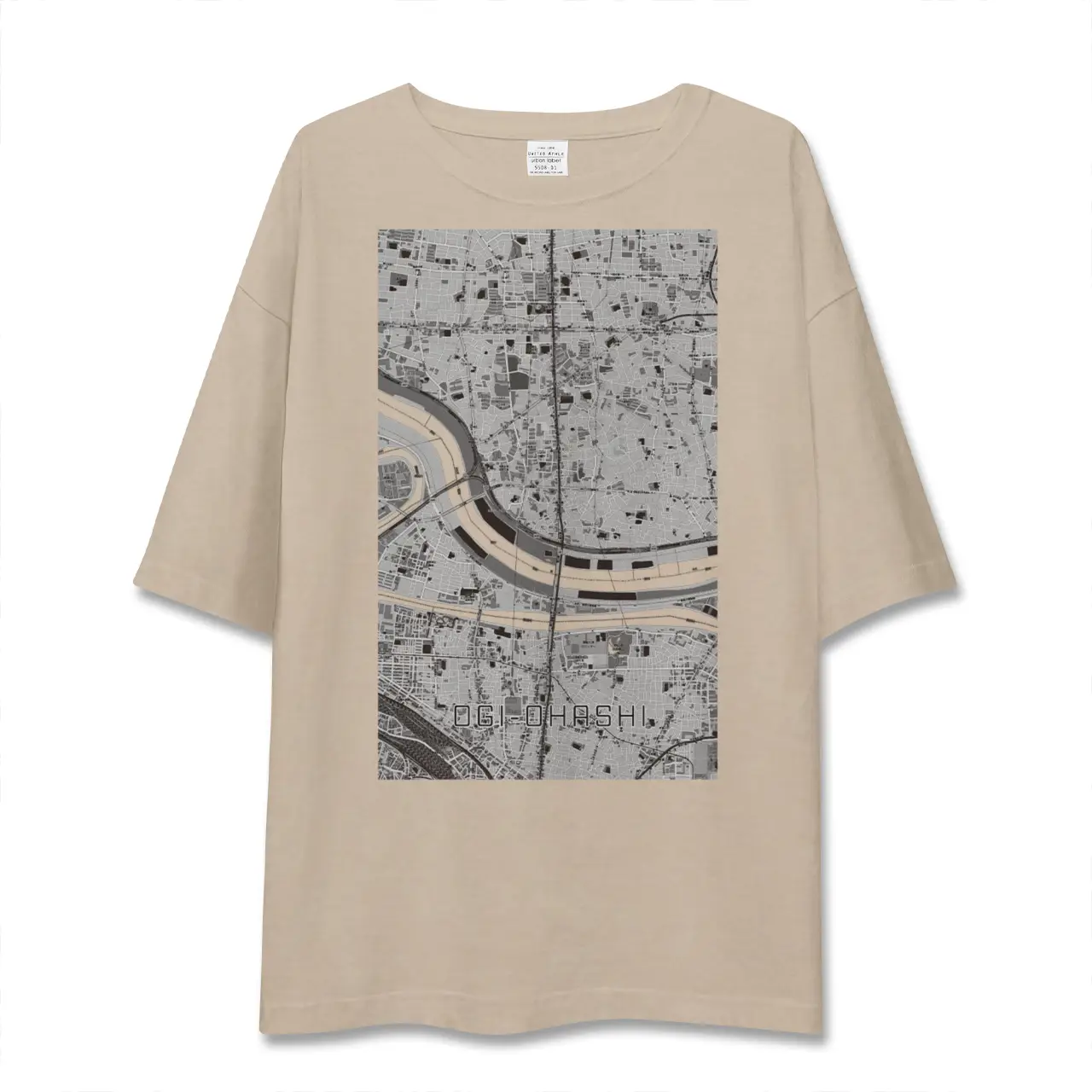 【扇大橋（東京都）】地図柄ビッグシルエットTシャツ