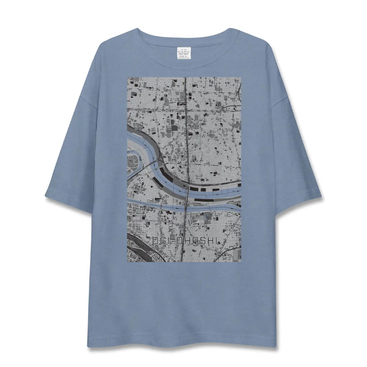 【扇大橋（東京都）】地図柄ビッグシルエットTシャツ