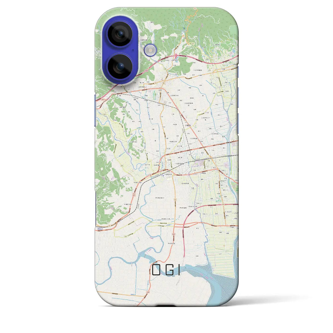 【小城(佐賀県)】地図柄iPhoneケース(バックカバータイプ)ナチュラル・iPhone 16 Pro Max 用