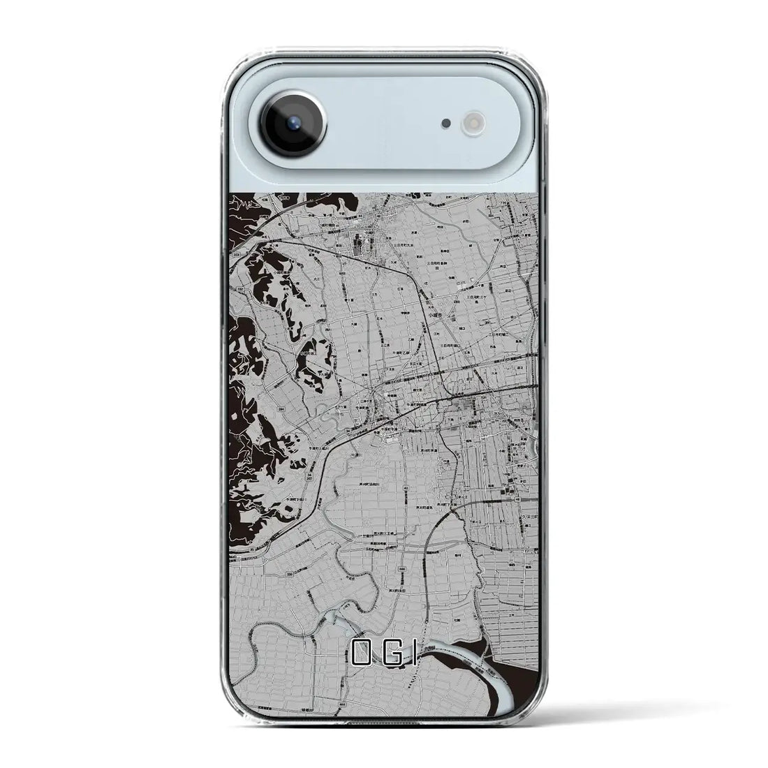 【小城（佐賀県）】地図柄iPhoneケース（クリアタイプ）モノトーン・iPhone 17 Pro Max 用