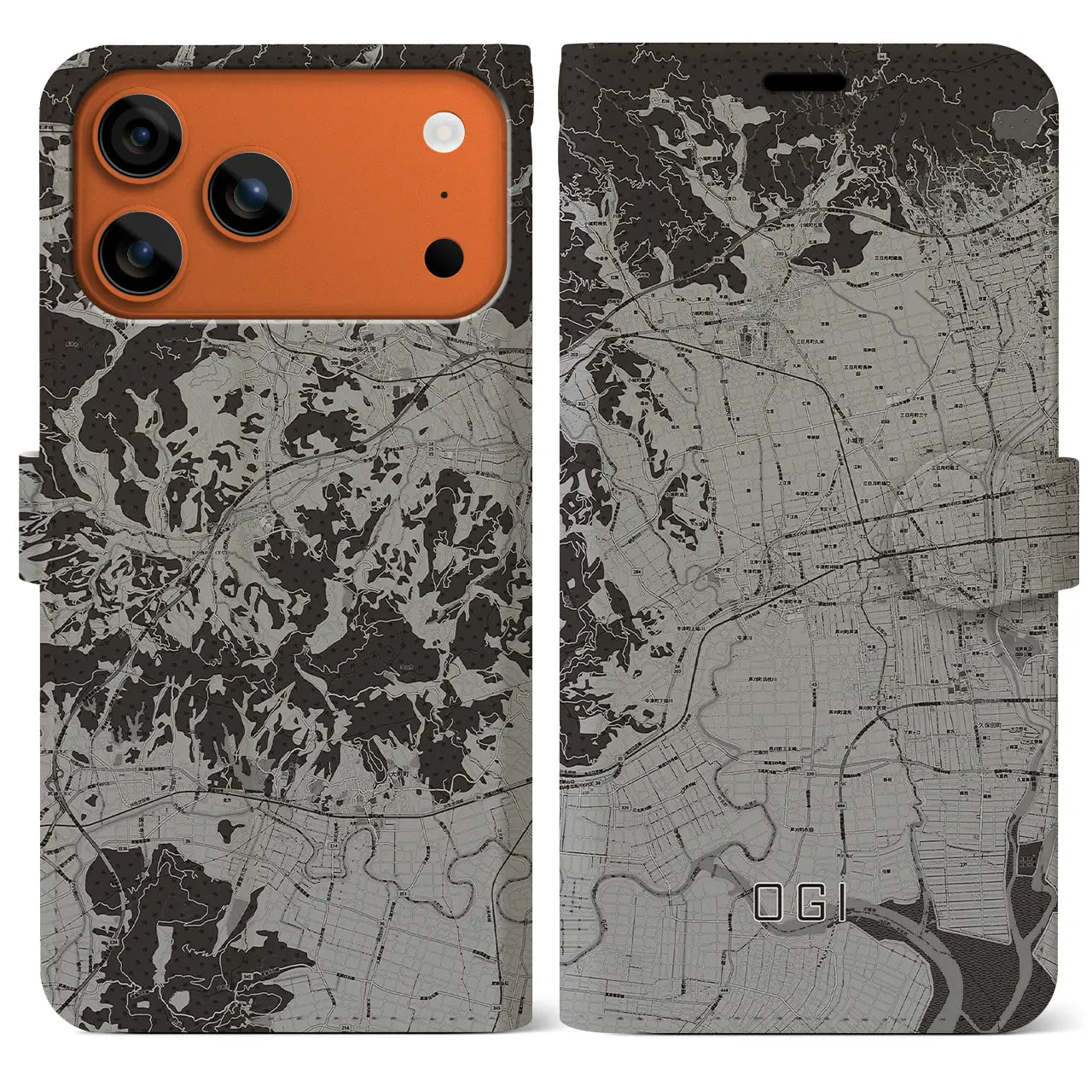 【小城（佐賀県）】地図柄iPhoneケース（手帳タイプ）