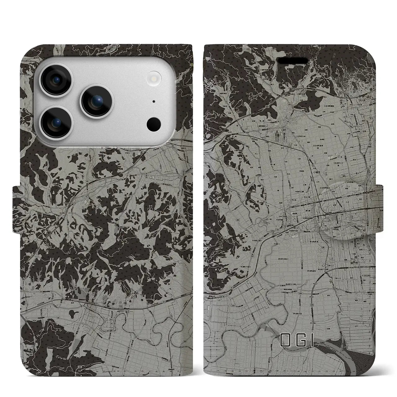 【小城（佐賀県）】地図柄iPhoneケース（手帳タイプ）