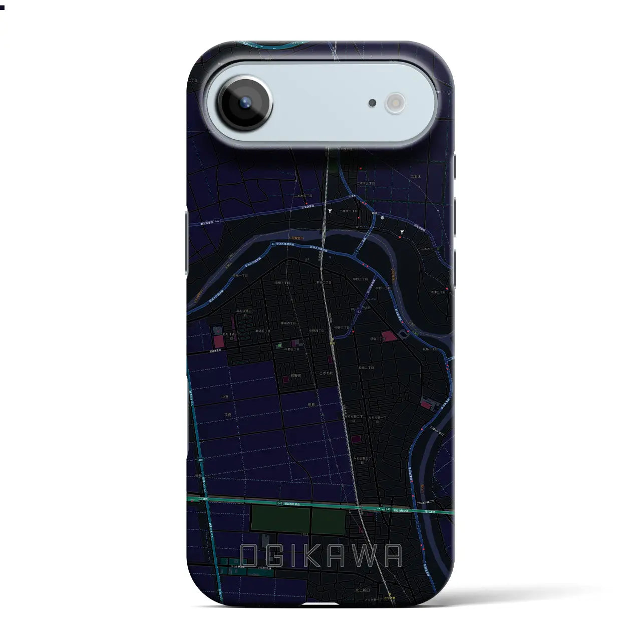 【荻川（新潟県）】地図柄iPhoneケース（バックカバータイプ）