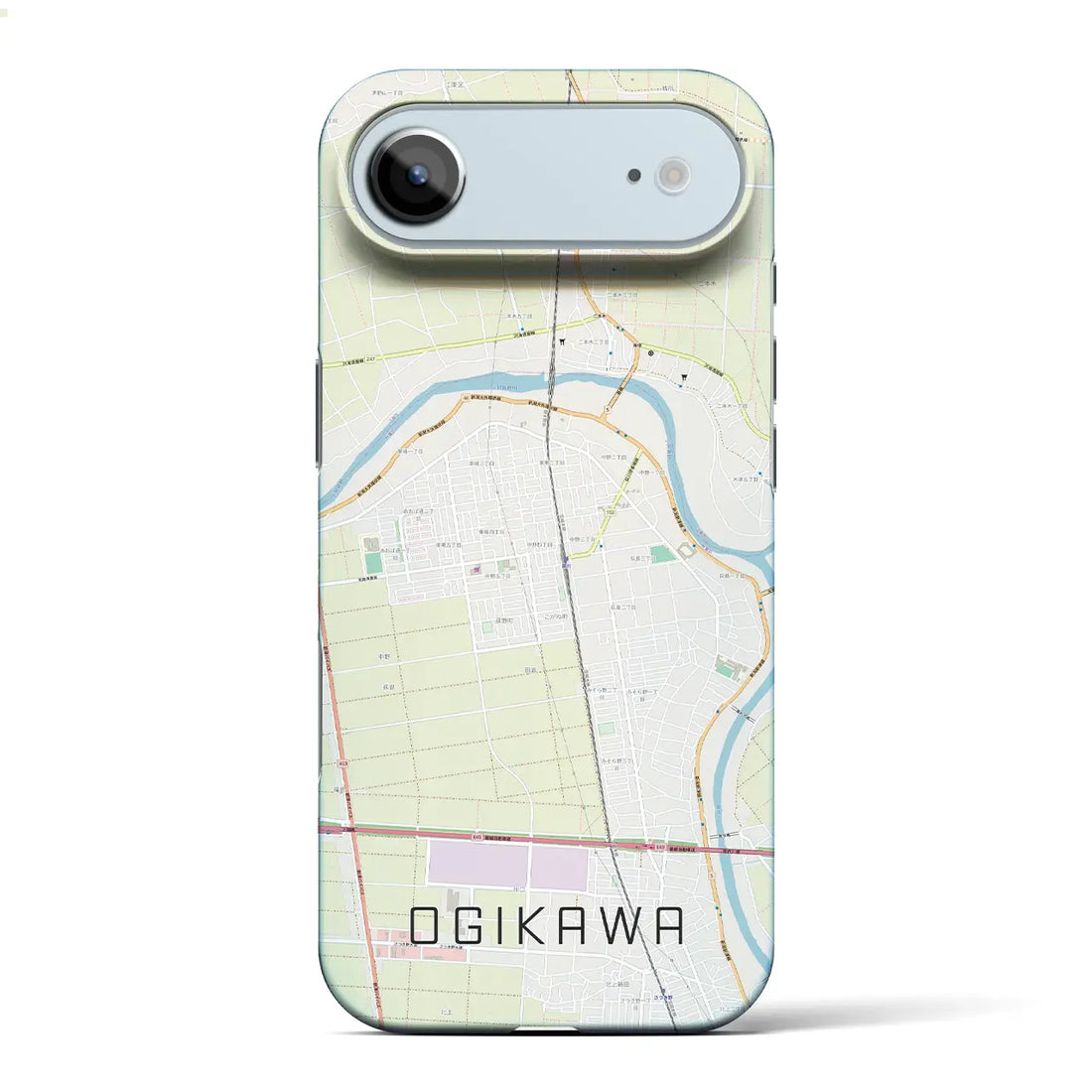 【荻川(新潟県)】地図柄iPhoneケース(バックカバータイプ)ブラック・iPhone 17 Pro Max 用