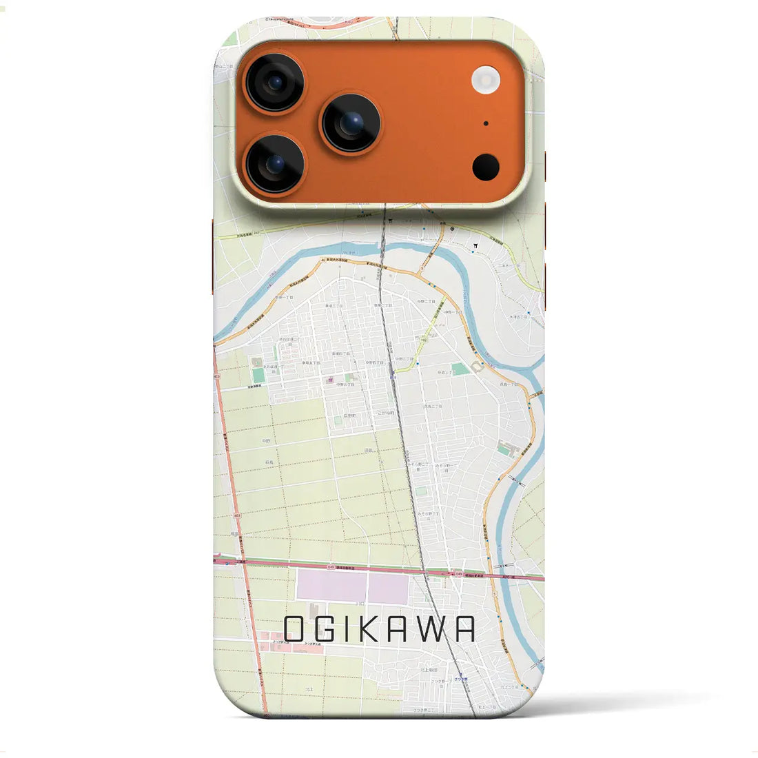 【荻川（新潟県）】地図柄iPhoneケース（バックカバータイプ）ナチュラル・iPhone 17 Pro Max 用
