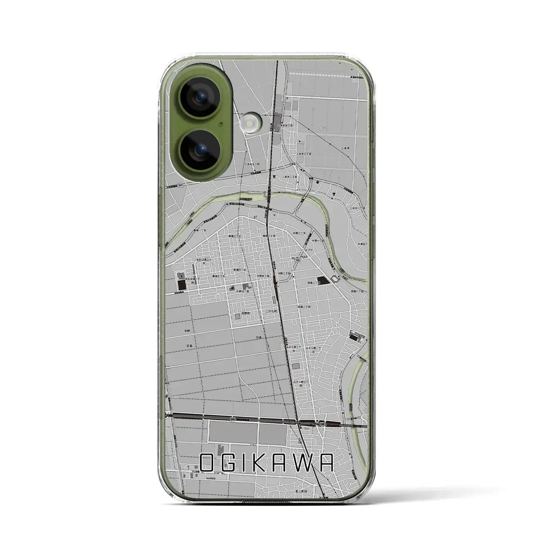 【荻川（新潟県）】地図柄iPhoneケース（クリアタイプ）モノトーン・iPhone 17 Pro Max 用