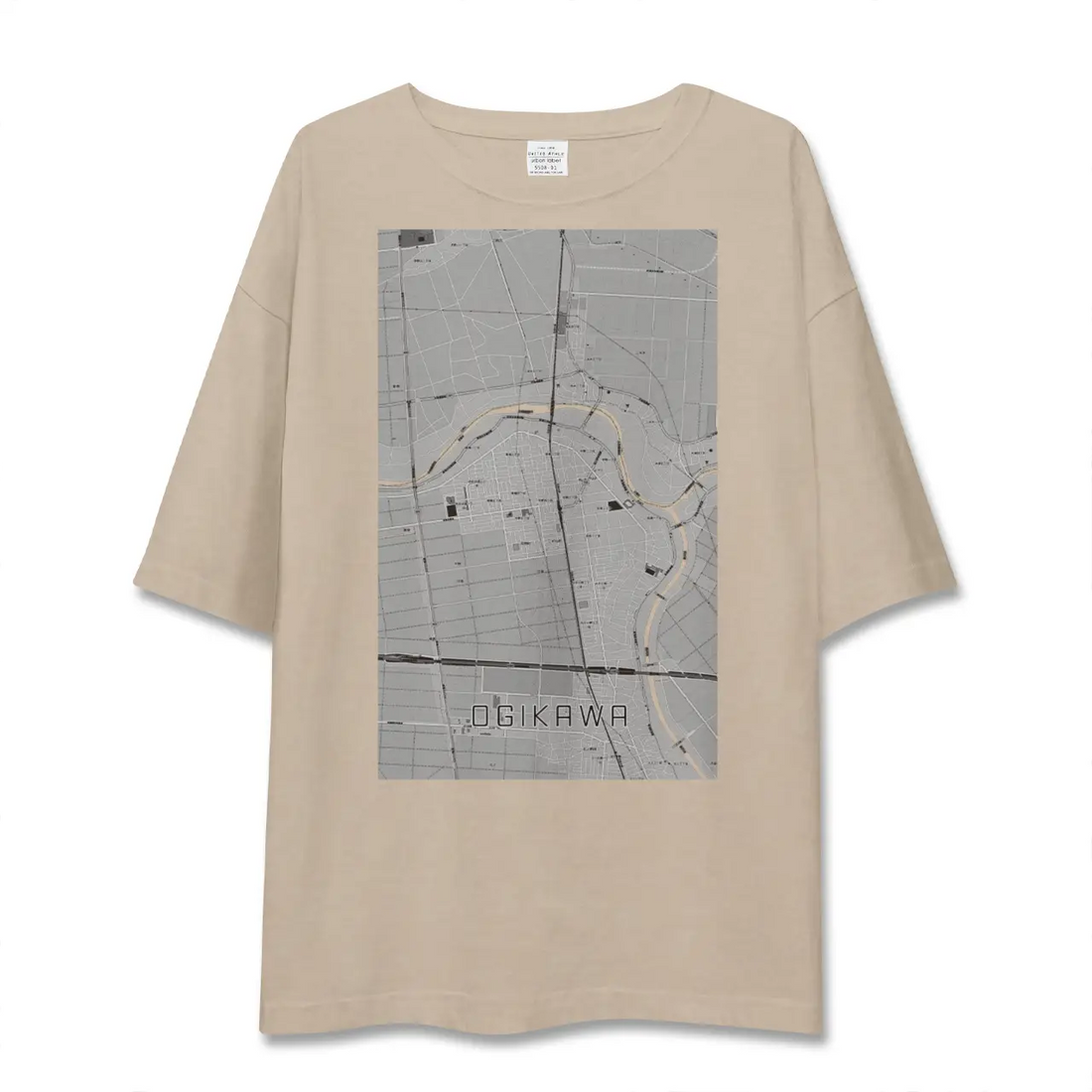 【荻川（新潟県）】地図柄ビッグシルエットTシャツ