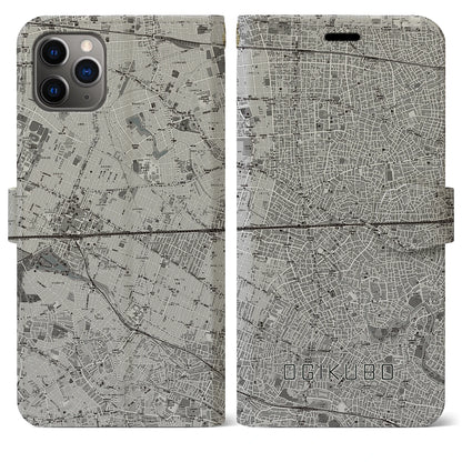 【荻窪2（東京都）】地図柄iPhoneケース（手帳タイプ）モノトーン・iPhone 11 Pro Max 用