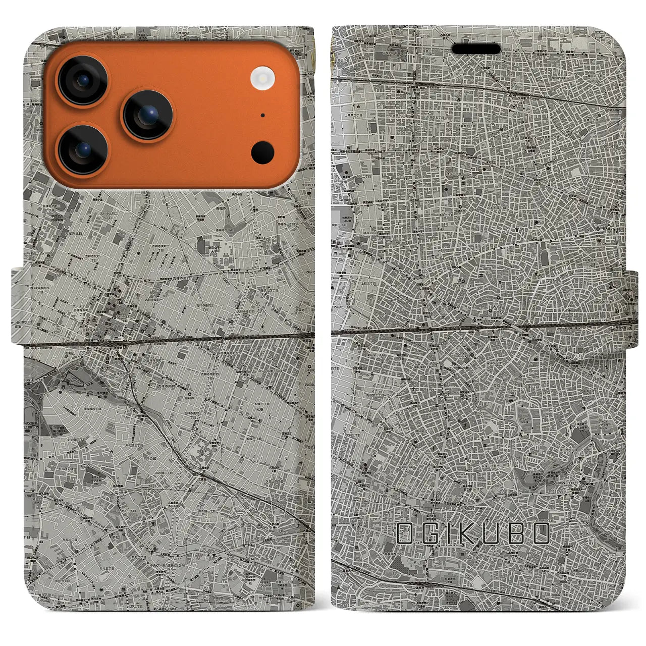 【荻窪2（東京都）】地図柄iPhoneケース（手帳タイプ）