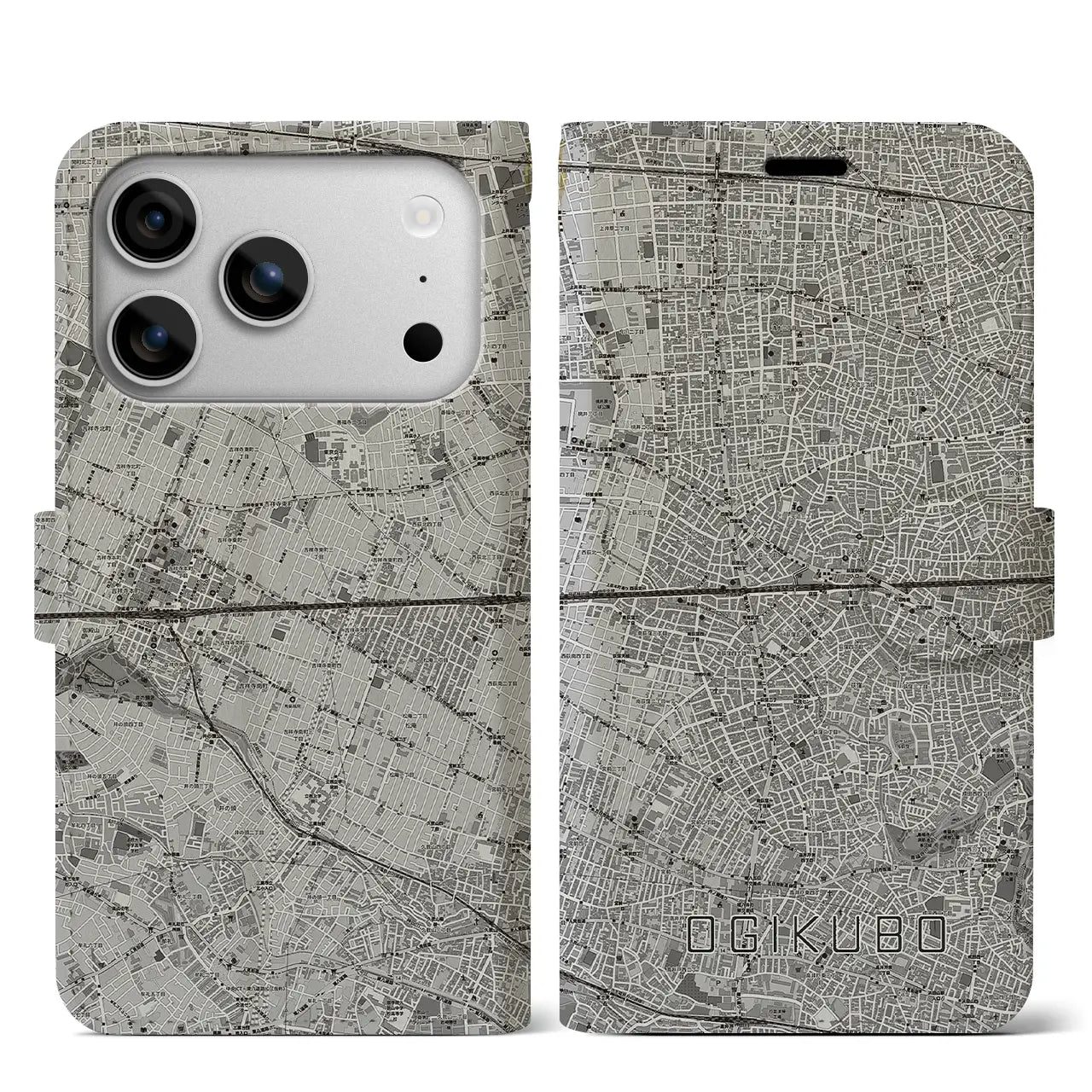 【荻窪2（東京都）】地図柄iPhoneケース（手帳タイプ）