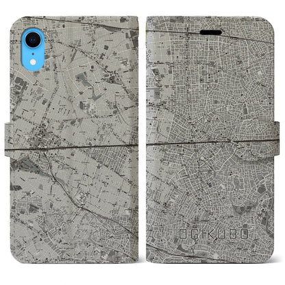 【荻窪2（東京都）】地図柄iPhoneケース（手帳タイプ）モノトーン・iPhone XR 用