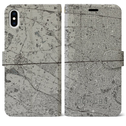 【荻窪2（東京都）】地図柄iPhoneケース（手帳タイプ）モノトーン・iPhone XS Max 用