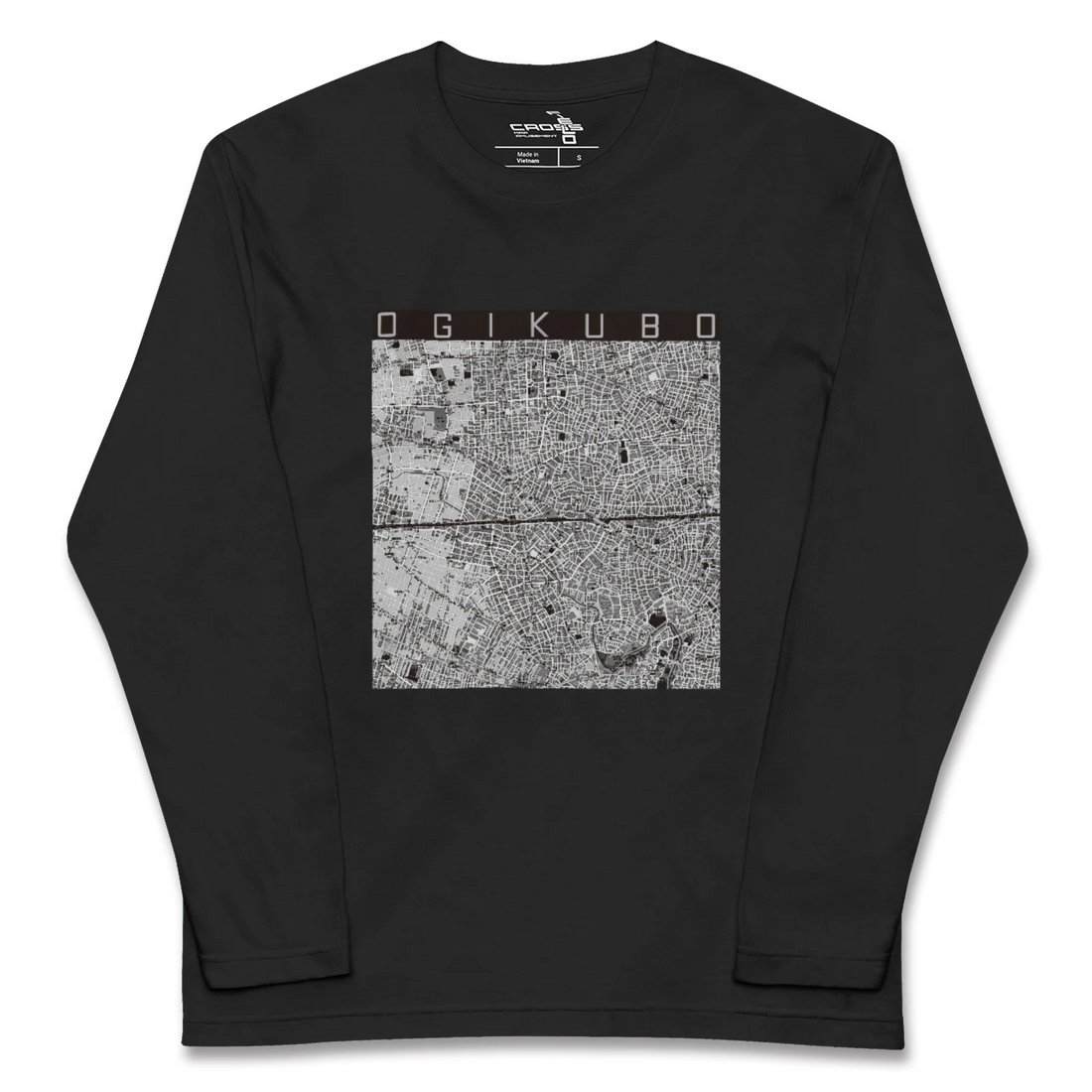 【荻窪2（東京都）】地図柄ロングスリーブTシャツ