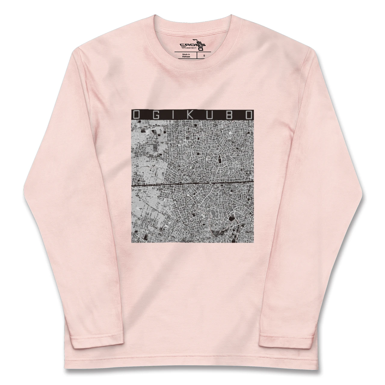 【荻窪2（東京都）】地図柄ロングスリーブTシャツ