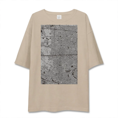【荻窪2（東京都）】地図柄ビッグシルエットTシャツ