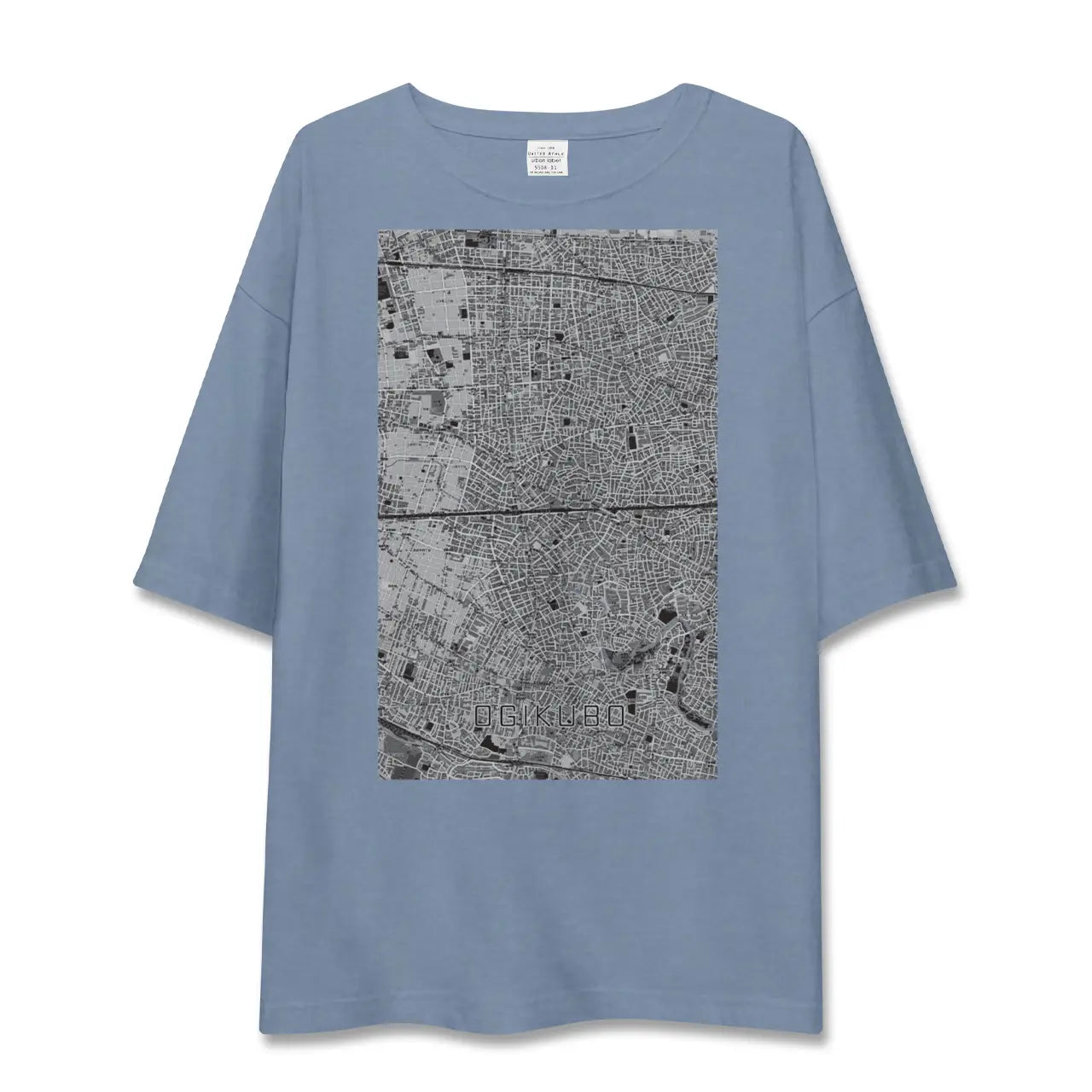 【荻窪2（東京都）】地図柄ビッグシルエットTシャツ