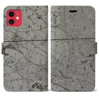 【荻窪（東京都）】地図柄iPhoneケース（手帳タイプ）モノトーン・iPhone 11 用