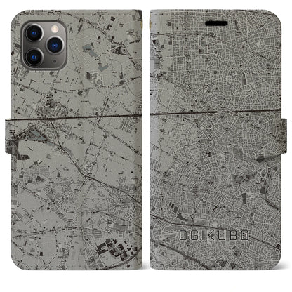 【荻窪（東京都）】地図柄iPhoneケース（手帳タイプ）モノトーン・iPhone 11 Pro Max 用