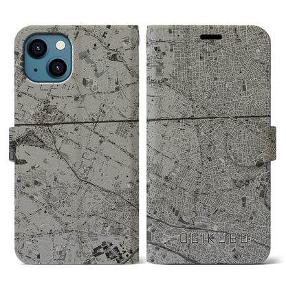 【荻窪（東京都）】地図柄iPhoneケース（手帳タイプ）モノトーン・iPhone 13 用