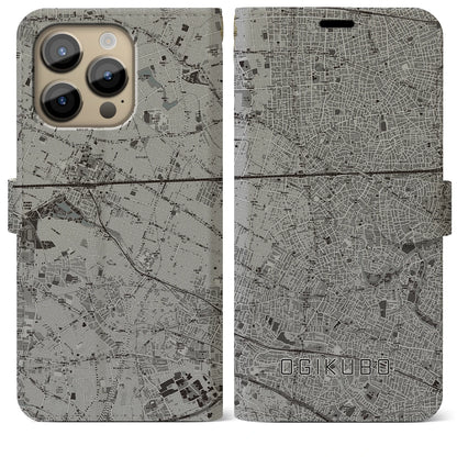 【荻窪（東京都）】地図柄iPhoneケース（手帳タイプ）モノトーン・iPhone 14 Pro Max 用