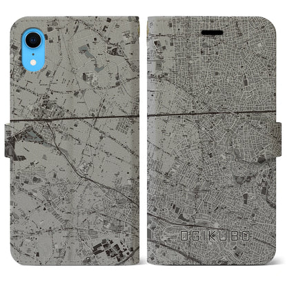 【荻窪（東京都）】地図柄iPhoneケース（手帳タイプ）モノトーン・iPhone XR 用