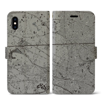 【荻窪（東京都）】地図柄iPhoneケース（手帳タイプ）モノトーン・iPhone XS / X 用