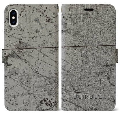 【荻窪（東京都）】地図柄iPhoneケース（手帳タイプ）モノトーン・iPhone XS Max 用