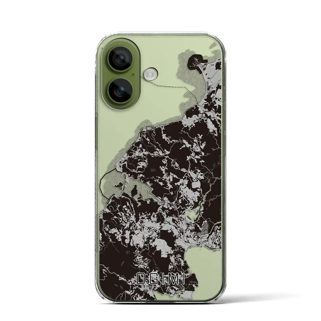 【大宜味(沖縄県)】地図柄iPhoneケース(クリアタイプ)モノトーン・iPhone 17 Pro Max 用