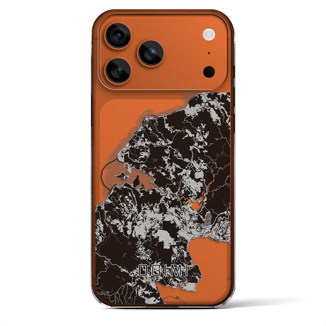 【大宜味（沖縄県）】地図柄iPhoneケース（クリアタイプ）モノトーン・iPhone 17 Pro Max 用