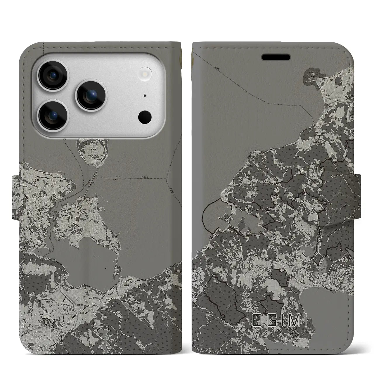 【大宜味（沖縄県）】地図柄iPhoneケース（手帳タイプ）