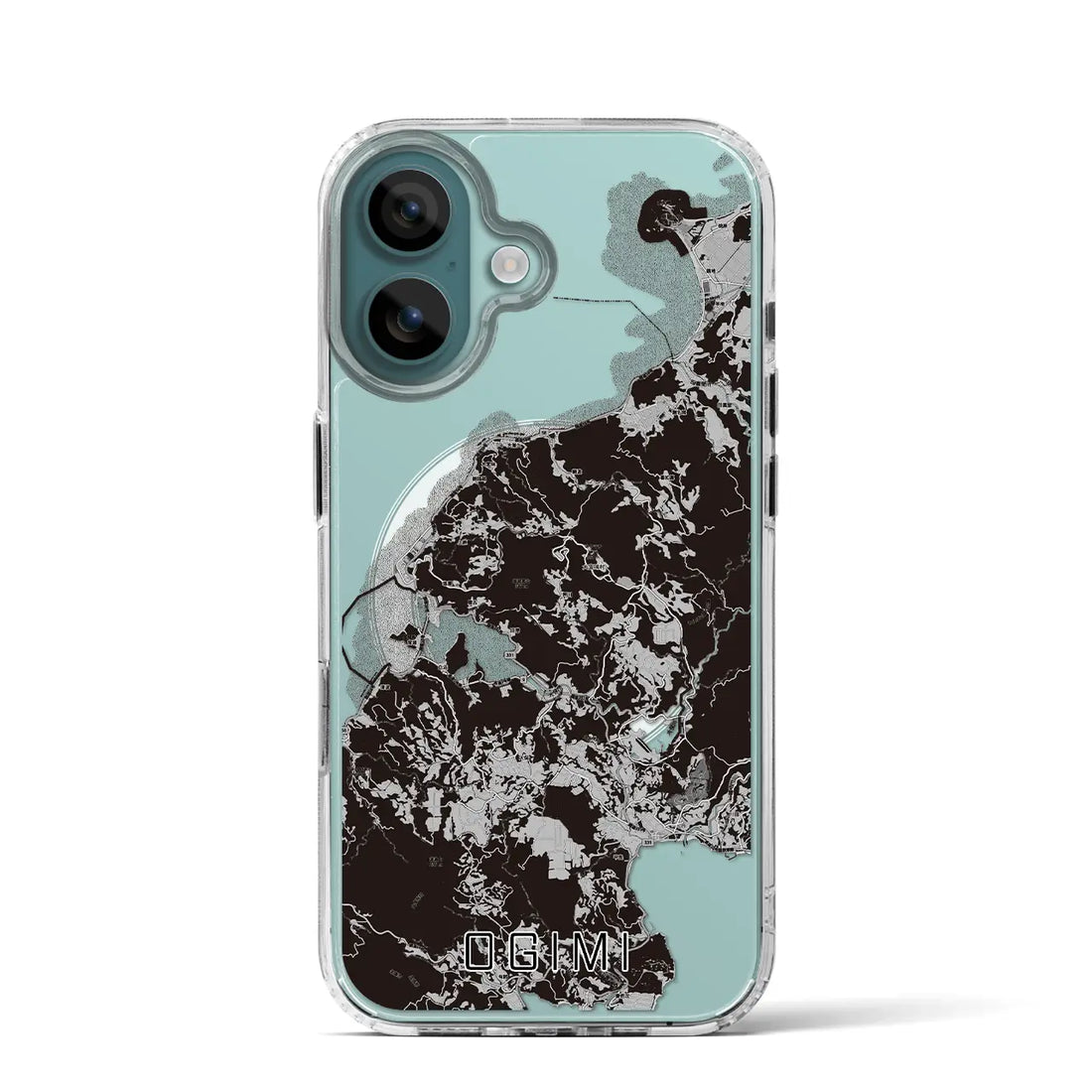 【大宜味(沖縄県)】地図柄iPhoneケース(MagSafeタイプ)モノトーン・iPhone 16 Pro 用