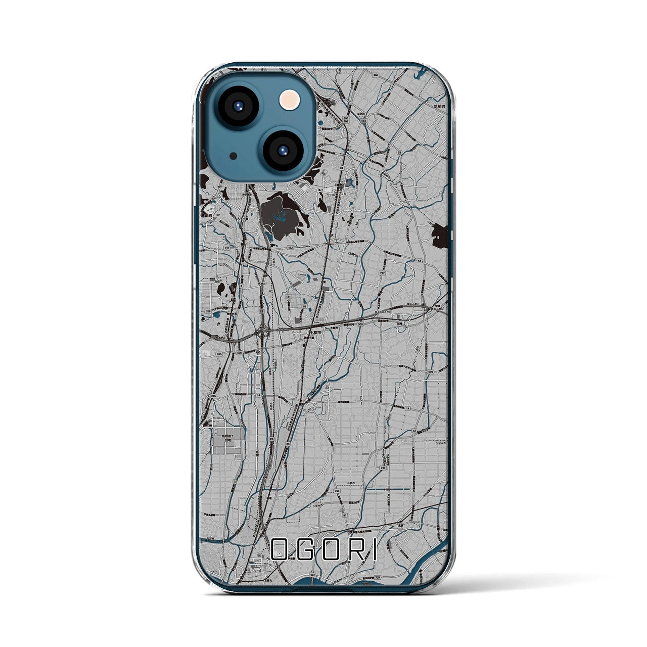 【小郡（福岡県）】地図柄iPhoneケース（クリアタイプ）