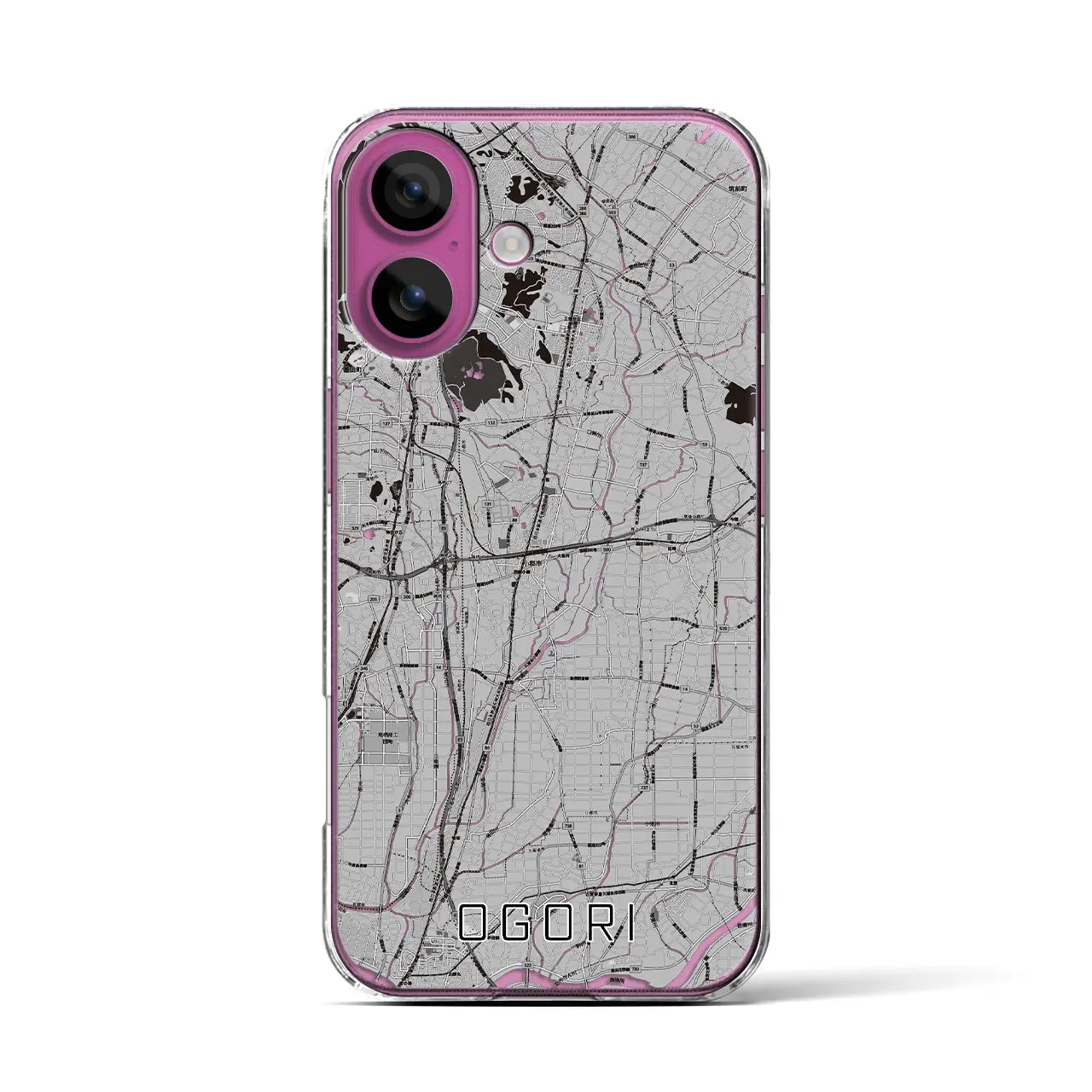【小郡（福岡県）】地図柄iPhoneケース（クリアタイプ）