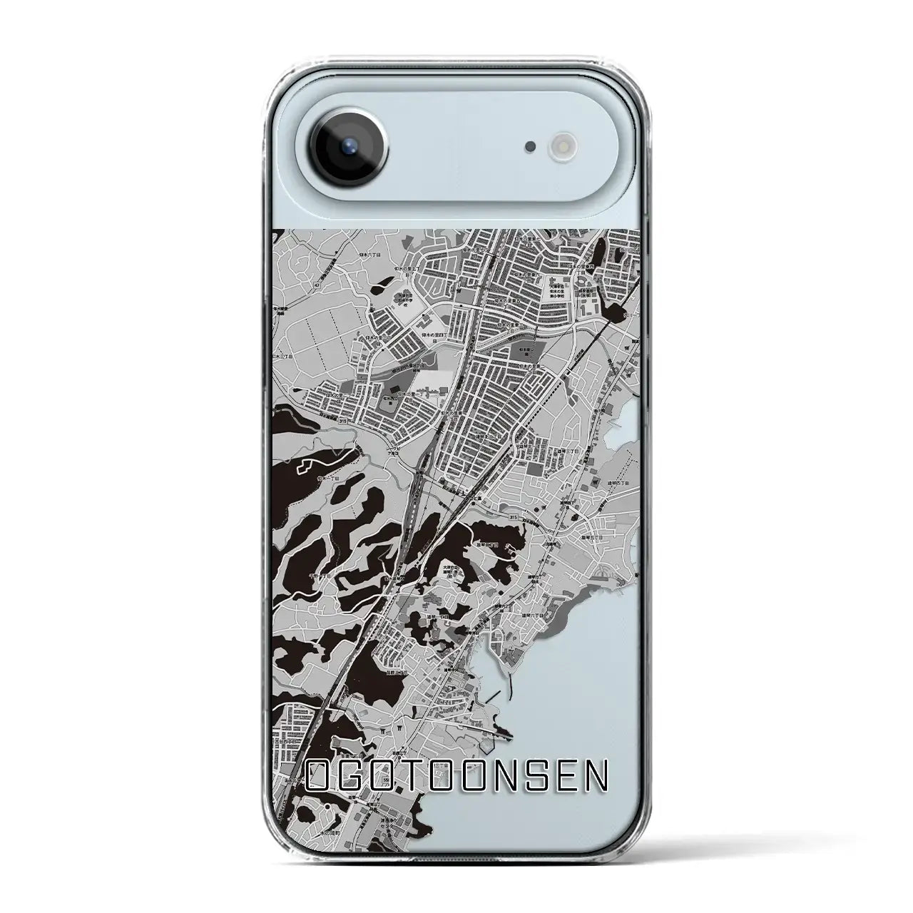 【おごと温泉（滋賀県）】地図柄iPhoneケース（クリアタイプ）