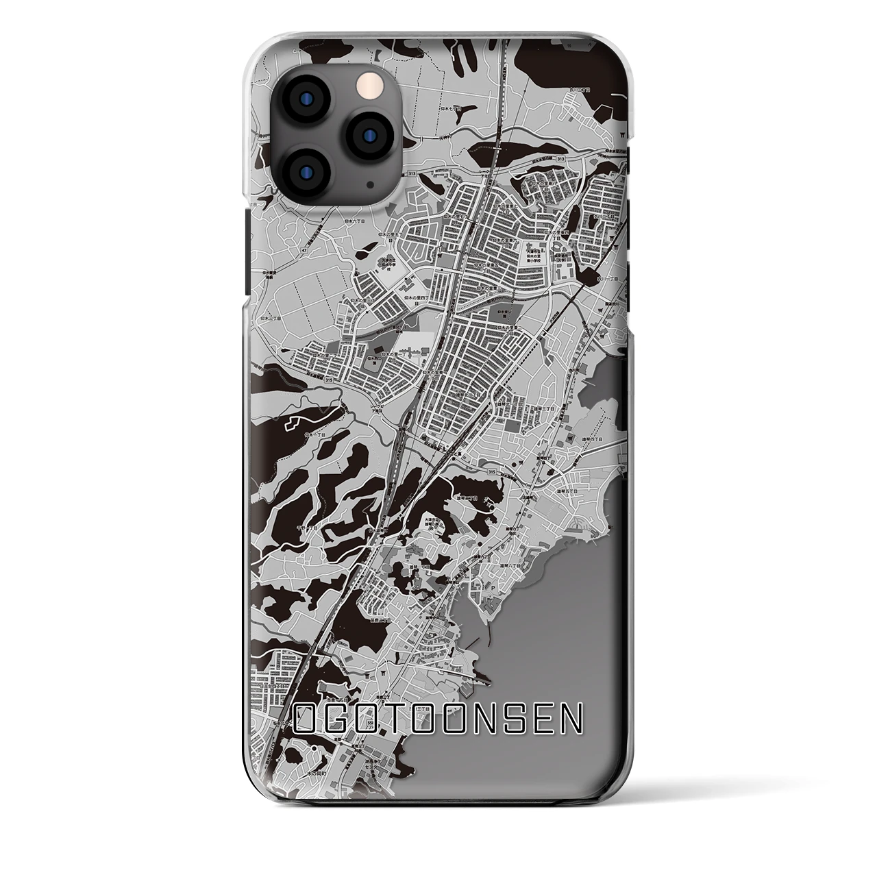 【おごと温泉（滋賀県）】地図柄iPhoneケース（クリアタイプ）