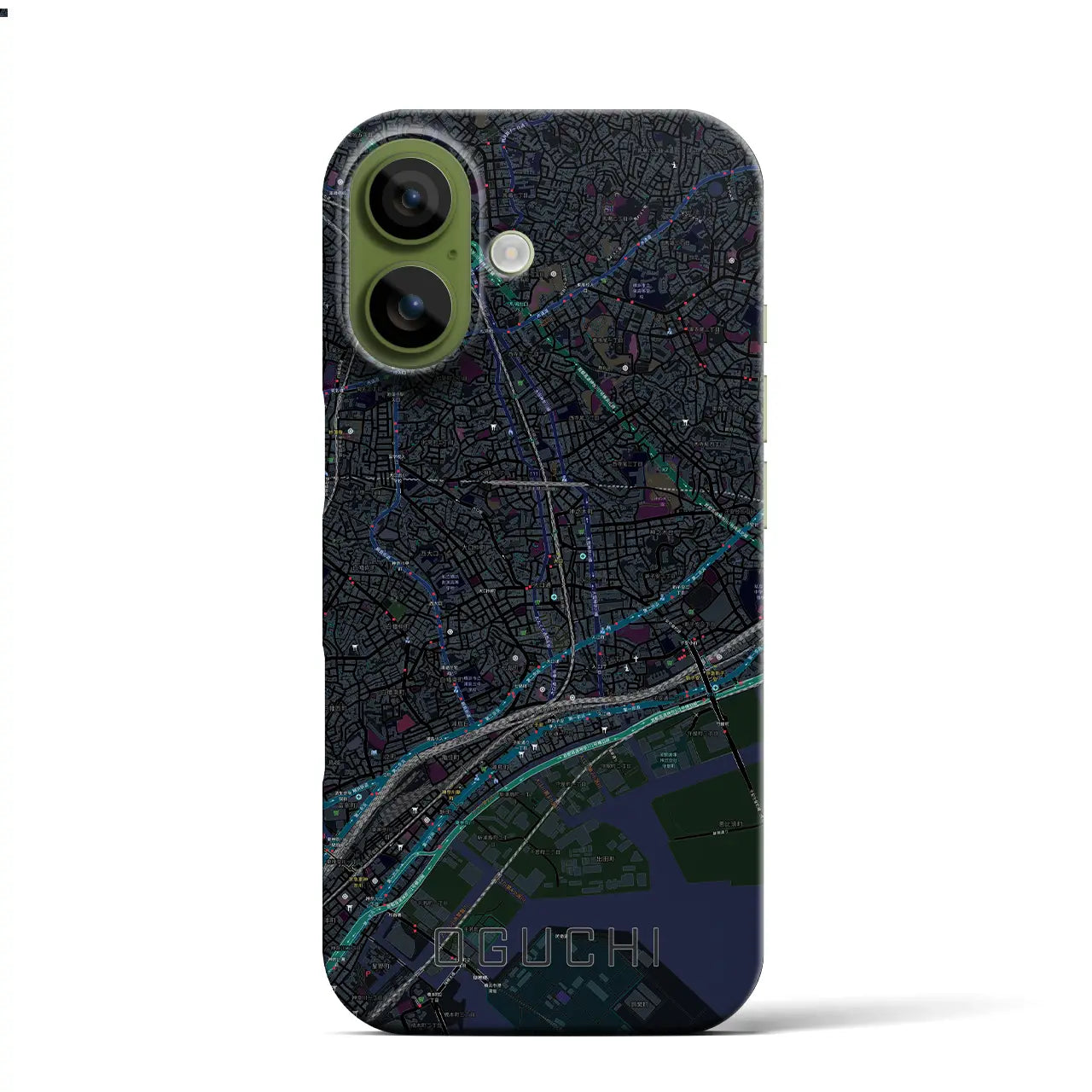 【大口（神奈川県）】地図柄iPhoneケース（バックカバータイプ）