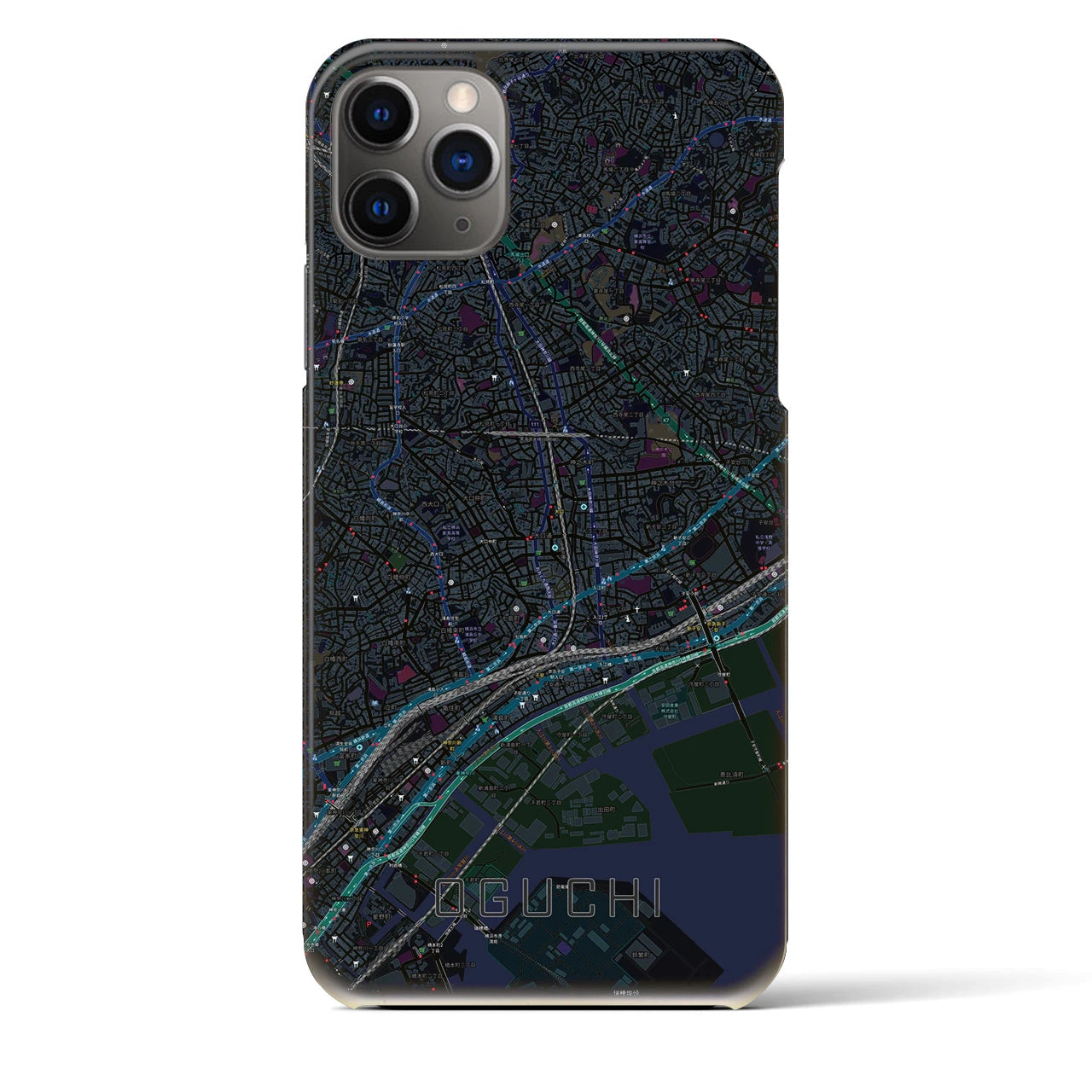 【大口（神奈川県）】地図柄iPhoneケース（バックカバータイプ）