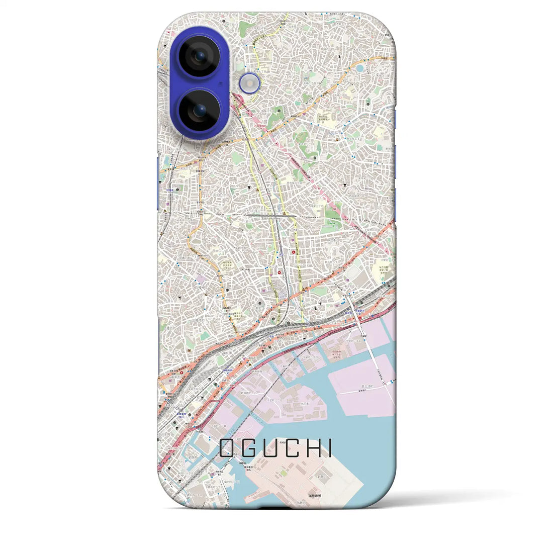 【大口(神奈川県)】地図柄iPhoneケース(バックカバータイプ)ナチュラル・iPhone 16 Pro Max 用