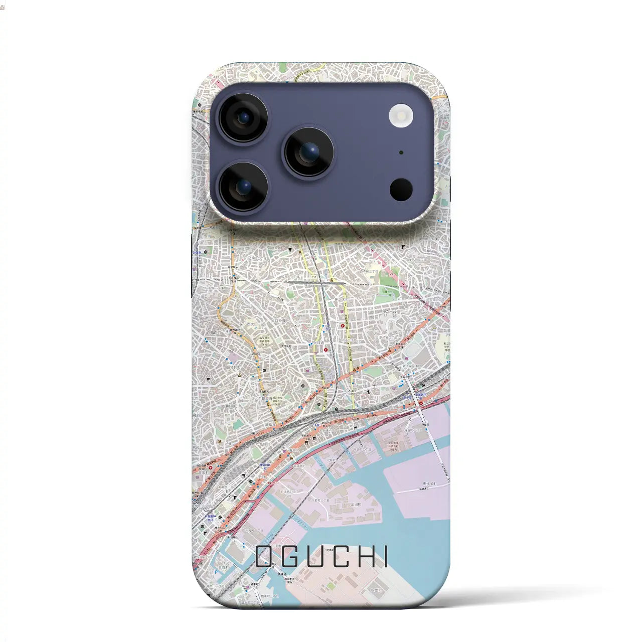 【大口（神奈川県）】地図柄iPhoneケース（バックカバータイプ）